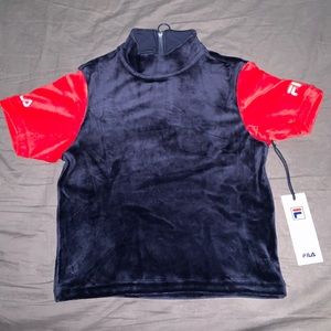 Fila Carmela Mock Neck Velour Top
